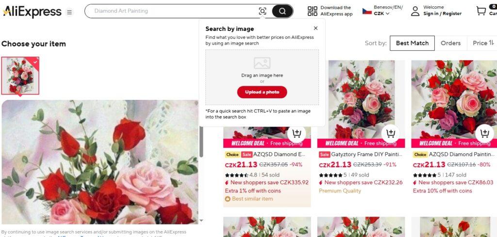 AliExpress jako čínský eshop v češtině funguje jen z části, vyhledávat tu však lze různými triky včetně funkce vyhledávání podle obrázku.